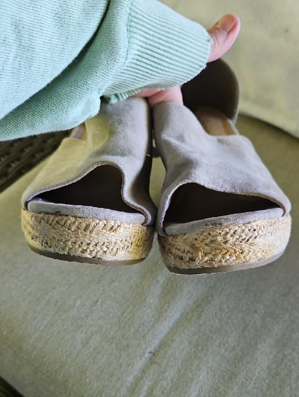 Big Buddha Taupe Espadrille Wedge Sandals with Ankle Strap 11